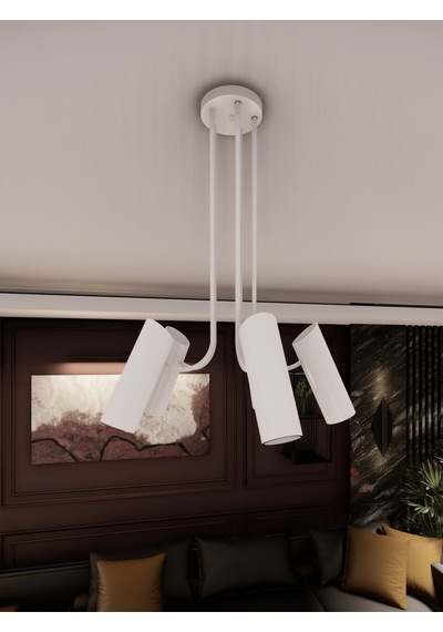 Liora Beyaz Minimalist 5 Li Spot Sarkıt Avize Gu10 Duylu 1 ADET