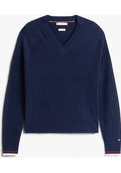 Tommy Hilfiger Yün Kaşmir Karışımlı Saç Örgülü V Yaka Uzun Kollu Kadın Mavi Kazak Ww0ww464170z0 Mavi Tommy Hilfiger Yün Kaşmir Karışımlı Saç Örgülü V Yaka Uzun Kollu Kadın Mavi Kazak Ww0ww464170z0 Mavi