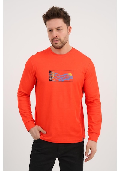 Alexander Gardi Alexandergardı Bisiklet Yaka Baskılı Uzun Kollu Sweatshirt E25-724a Turuncu
