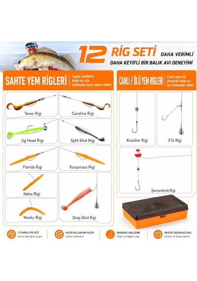 Valkyrie Profesyonel Balık Avı Seti 404 Parça Yem, Kanca, Kurşun, Sahte Yem Taşıma Kutulu Full Set