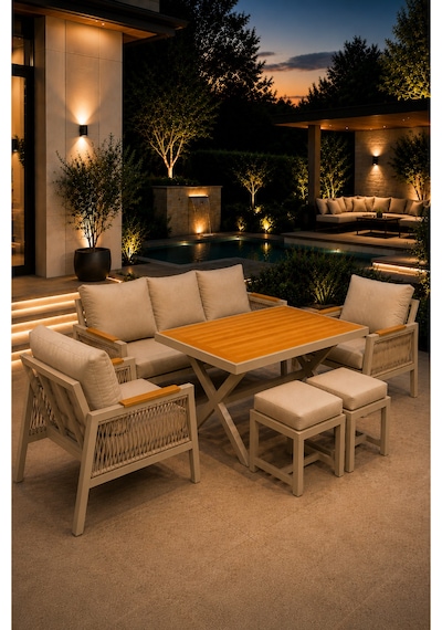 Garden Serisi Balkon Takımı, 3-1-1 Cappuccino Bahçe Takımı, 3'lü Koltuk 70x180, 2 Tekli Koltuk 70x70, Masa 70x110, 2 Puf Cappuccino Garden Serisi Balkon Takımı, 3-1-1 Cappuccino Bahçe Takımı, 3'lü Koltuk 70x180, 2 Tekli Koltuk 70x70, Masa 70x110, 2 Puf Cappuccino