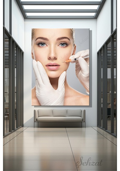Dikey Tekli Kanvas Duvar Tablosu Modern Klinik Medikal Estetik Enjeksiyon İğne Dolgu Dolgu İş Çok Renkli