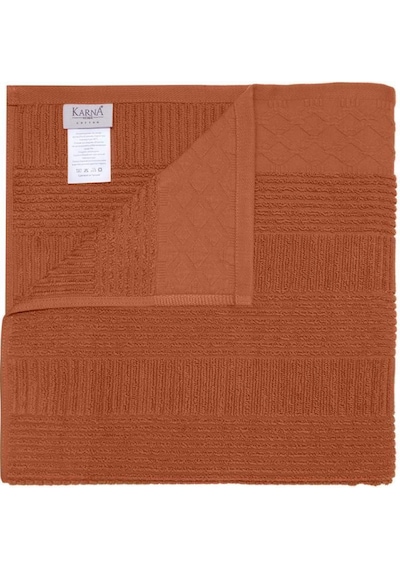Pamuk Tekli Havlu Jakarlı Karna Home Ruma - 70 X 140 Kiremit