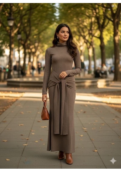 Moderie Butik Kadın Uzun Kollubalıkçı Yaka Bürümcük Kumaş Kuşak Dahilkalem Elbise Sütlü Kahve Moderie Butik Kadın Uzun Kollubalıkçı Yaka Bürümcük Kumaş Kuşak Dahilkalem Elbise Sütlü Kahve