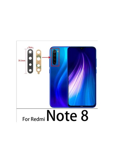 Xiaomi Redmi Note 8 Arka Kamera Camı Lens Yapışkanlı İnd01405