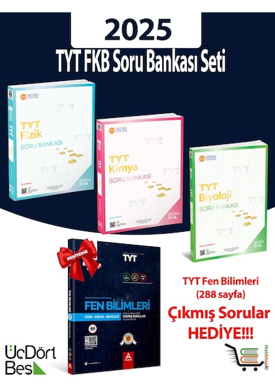 345 Tyt Fkb 2025 Model Soru Bankası Seti Hediyeli Fizik-kimya-biyoloji