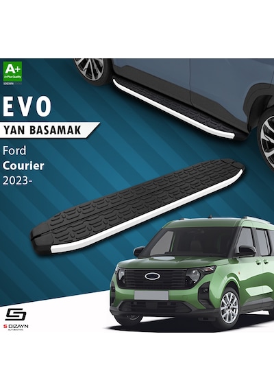S-dizayn Ford Courier 2 Evo Aluminyum Yan Basamak 183 Cm 2023 Üze