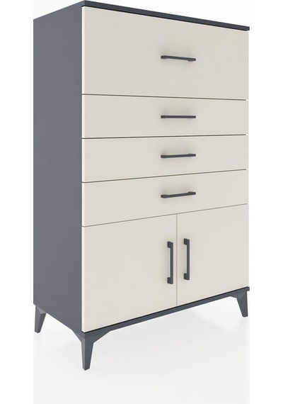 Hyperion Dolap 4 Çekmeceli 2 Kapaklı 88x44x134 Antrasit-aytaşı Antrasit Hyperion Dolap 4 Çekmeceli 2 Kapaklı 88x44x134 Antrasit-aytaşı Antrasit