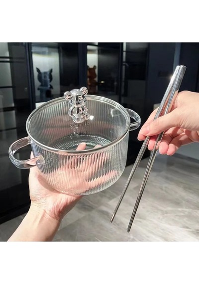 1,5 Litre Borosilikat Isıya Dayanıklı Pinterest Stil Cam Tencere Minimalist Tencere Mutfak Pişirme Şeffaf
