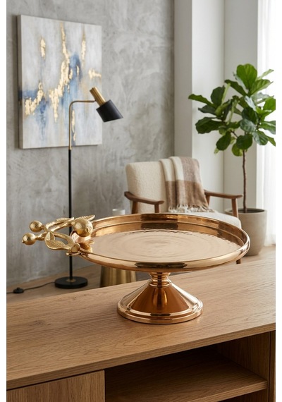 Leaf Rose Gold Dekoratif Ayaklı