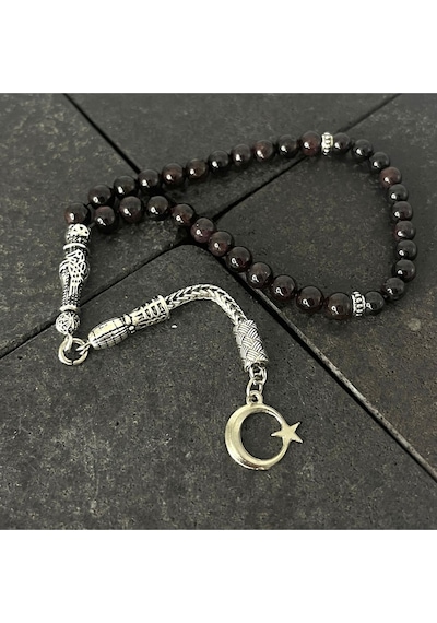 Sertifikalı Granat Lal 6mm 33lük Doğal Taş Tesbih