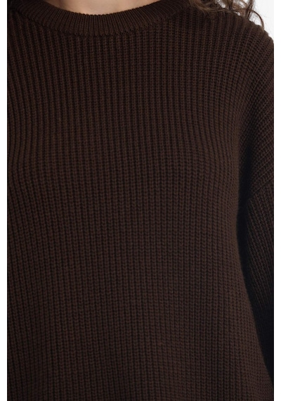 Defacto Regular Fit Bisiklet Yaka Kazak H6905az25wnbn468 Kahve