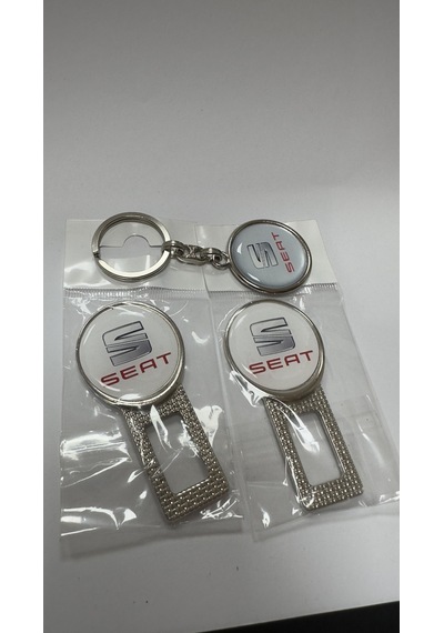 Seat Uyumlu Emniyet Kemer İkaz Ses Susturucu Metal Toka 1 Çift + Anahtarlık
