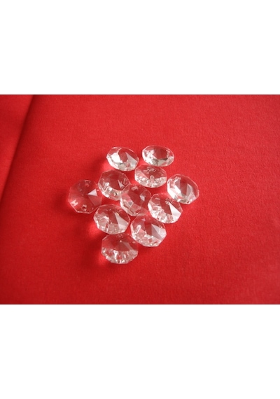 Octagon Klipsli Kristal Avize Taşı 1.Sınıf Cam 14x14 Mm - 200 Adet