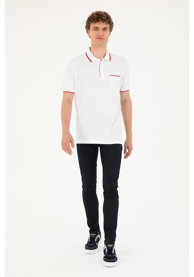 U.S. Polo Assn. Erkek Regular Fit Polo Yaka Beyaz Tişört 50287108-VR013