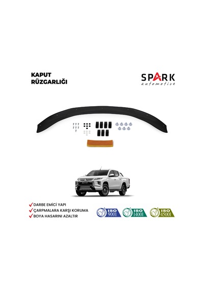 Mitsubishi L200 2019- Yılı Ve Sonrası Uyumlu Kaput Rüzgarlığı 4mm Siyah