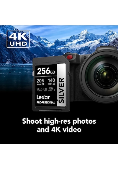 Lexar 256 Gb Profesyonel Gümüş Sdxc Hafıza Kartı, Uhs-ı, C10, U3,