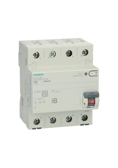 Siemens 5sv3346-4 - 63a 30ma Tip Sı 4p Kaçak Akım Koruma Rölesi