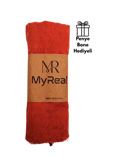 Myreal Bambu Kraş Şal Kiremit - Ütü Gerektirmeyen Doğal Doku 90x200 Cm