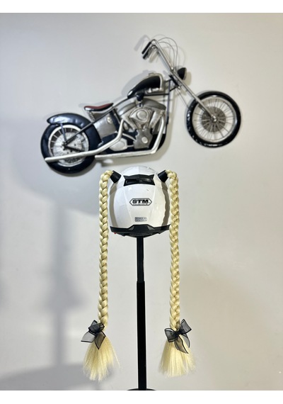 Motor & Motosiklet Sarı Çift Örgü Saç Kask Dış Aksesuar