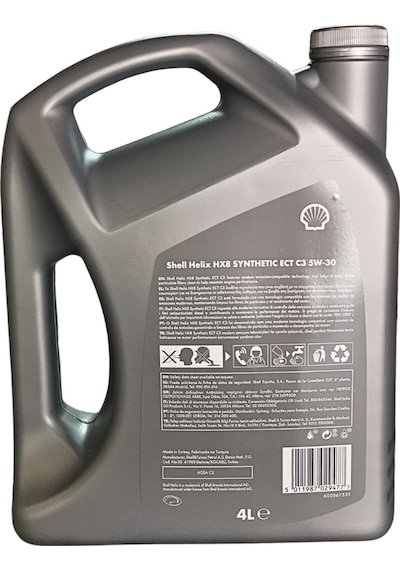 Shell Helix Hx8 Ect C3 5W-30 Dpf Partiküllü Tam Sentetik Motor Yağı 4 L