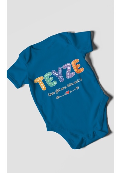 Morivokids Teyze Anne Gibi Ama Daha Cool Kısa Kollu Bebek Body %100 Pamuk Koyu Mavi