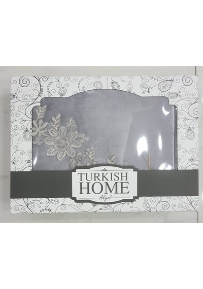 Turkısh Home Gri Nervürlü Kadife Seccade