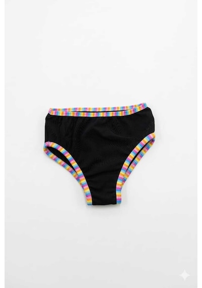 Beniizle Lyrax Baskılı Kız Çocuk Bikini Takımı Siyah