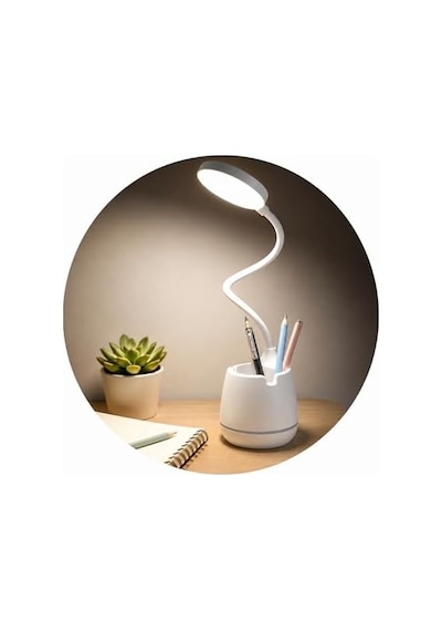 Masa Lambası Şarjlı Dokunmatik 24 Led Li, 3 Renk Modlu Ayarlanabilir Işık, Usb Şarjlı, Esnek Gövde, Modern Masa Ve Gece Lambası .