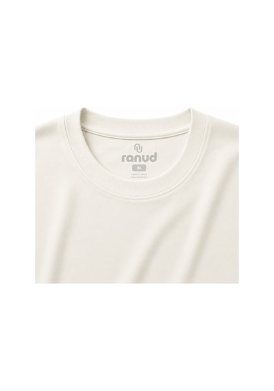 Ranud Erkek Oversize Fit Tişört,%100 Pamuk, Yumuşak Fırçalı Kumaş, Oeko-tex Sertifikalı Ekru Ranud Erkek Oversize Fit Tişört,%100 Pamuk, Yumuşak Fırçalı Kumaş, Oeko-tex Sertifikalı Ekru