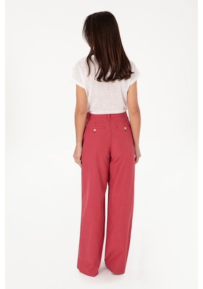 U.S. Polo Assn. Kadın Vişne Kanvas Loose Fit Pantolon 50309122-VR223