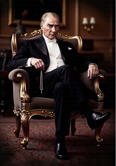 Mustafa Kemal Atatürk 100x150 Cm Poster Duvar Kağıdı 01 Çok Renkli