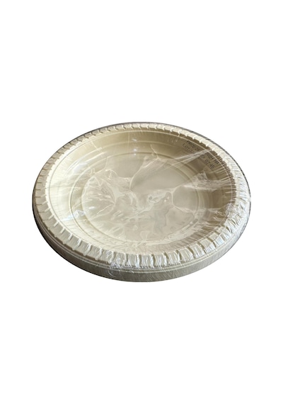 Roll-up Kullan At Renkli Krem Renk Parti Davet Plastik Tabak - 22 Cm. - 25 Adetlik Paket