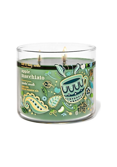 Bath & Body Works Apple Macchiato Büyük Mum 411 G Çok Renkli