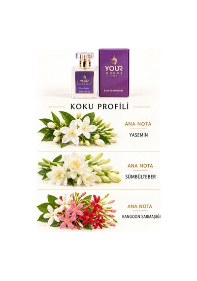 Your Prose K109 Yasemin Ve Sümbülteber Notalı Beyaz Çiçeksi Kadın Parfümü Edp 50 Ml - 8690352000012yp109