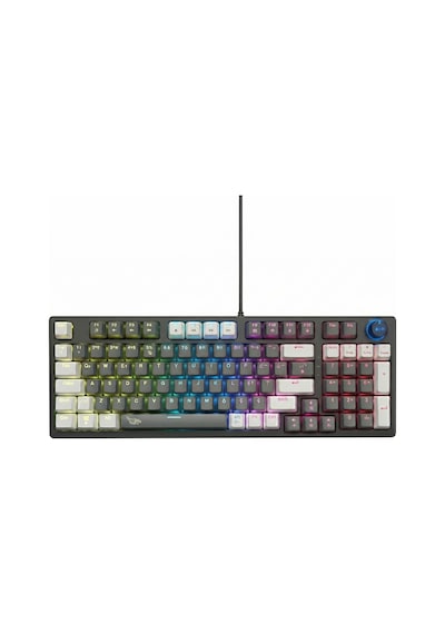 Mekanik Rgb Gaming Kablolu Klavye Mavi Switch Knob Kontrollü Ses Ayarı Türkçe Q Numpadli Full Size Gaming Keyboard Double Shot Type-c Kablolu Rgb Mekanik Örgü Kablolu Oyuncu Klavyesi