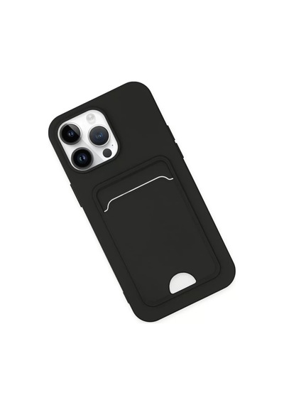 Newface Apple İphone 14 Pro Kılıf Kelvin Kartvizitli Silikon - Siyah