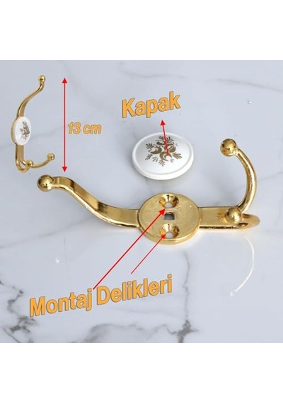 5 Adet Gold Altın Askı Dolap Askılık Askılığı Banyo Mutfak Askısı Duvar Kapı Elbise Kıyafet Vestiyer Diğer