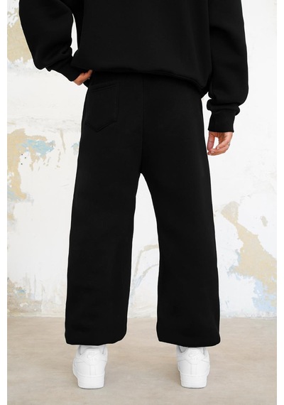 Siyah Cozy Basic Paça Lastik Oversize Eşofman Siyah