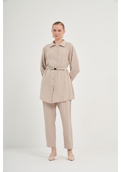 FTZ Women Ftz Pantolonlu Takım Taş 31035 Taş