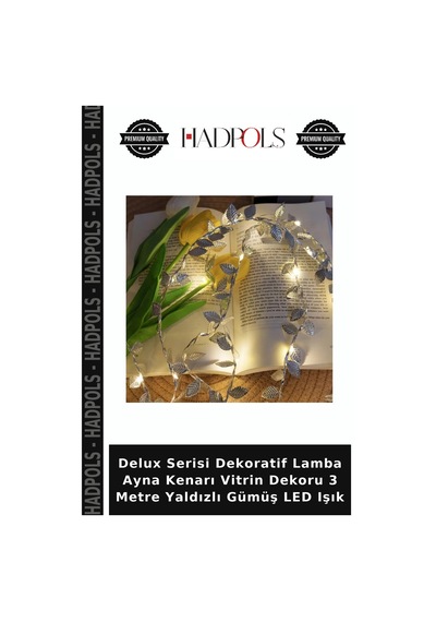 Delux Serisi Dekoratif Lamba Ayna Kenarı Vitrin Dekoru 3 Metre Yaldızlı Gümüş Led Işık