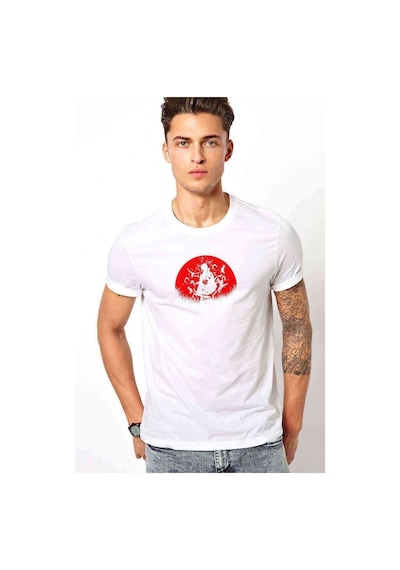 Uchiha Itachi Baskılı Beyaz Erkek Tshirt