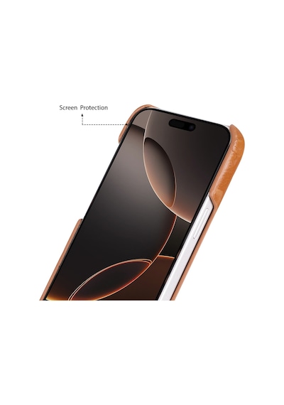 Apple Uyumlu iPhone  17 İçin, Hakiki Deri, El Yapımı Kılıf, Magsafe İle , İç Yüzeyi Kadife, Gölgeli Taba Taba