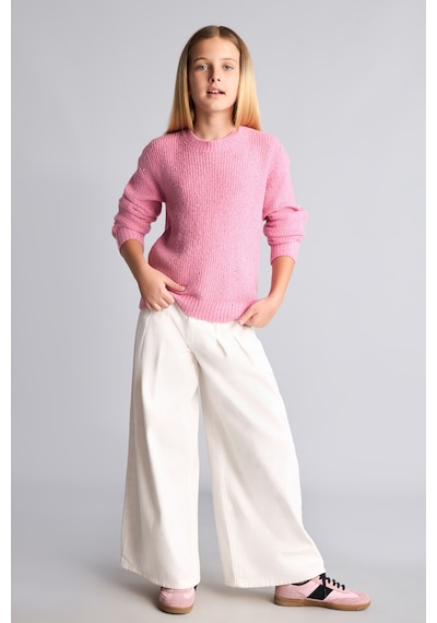 Defacto Bisiklet Yaka Fitilli Triko Basic Kazak Kız Çocuk H7361a826wnpn82 Pembe-pn82