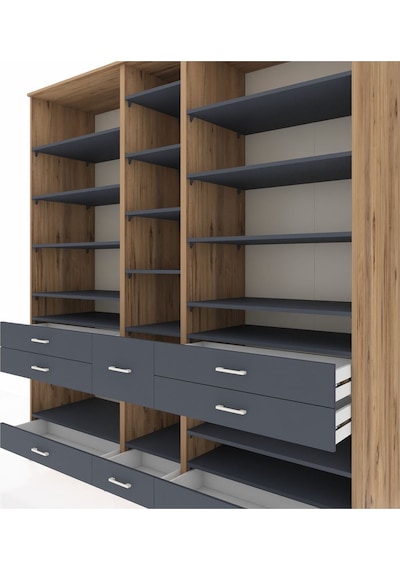 Kronos Dolap 19 Raflı 8 Çekmeceli 220x59x243 Çam-antrasit/antrasit Çok Renkli Kronos Dolap 19 Raflı 8 Çekmeceli 220x59x243 Çam-antrasit/antrasit Çok Renkli