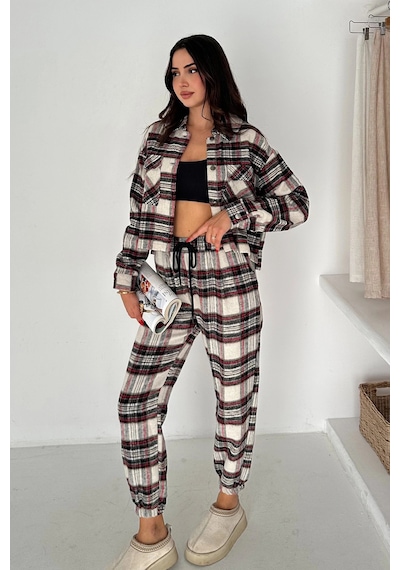 Asprin Fashion Kare Desenli Takım Renkli