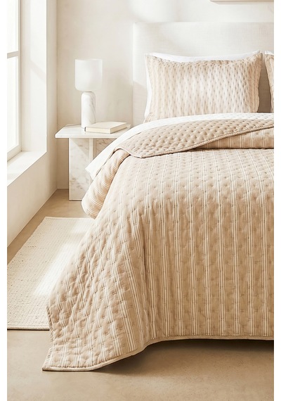 Ocean Home Textile Pamuklu Kaapitoneli Bej Renk Çizgi Desen Tek Kişilik Yatak Örtüsü Seti 1 Adet 160 X 230 / 1 Adet 50 X 70 Cm Ocean Home Textile Pamuklu Kaapitoneli Bej Renk Çizgi Desen Tek Kişilik Yatak Örtüsü Seti 1 Adet 160 X 230 / 1 Adet 50 X 70 Cm