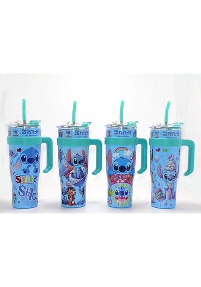 Sevimli Stitch Pipetli Termos & Suluk Alk4712 Çok Renkli