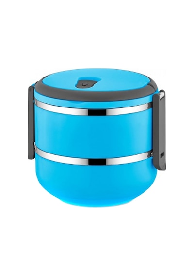 2 Katlı Sızdırmaz Yemek Termosu Sefer Tası Saklama Kabı Mavi 1.5 L