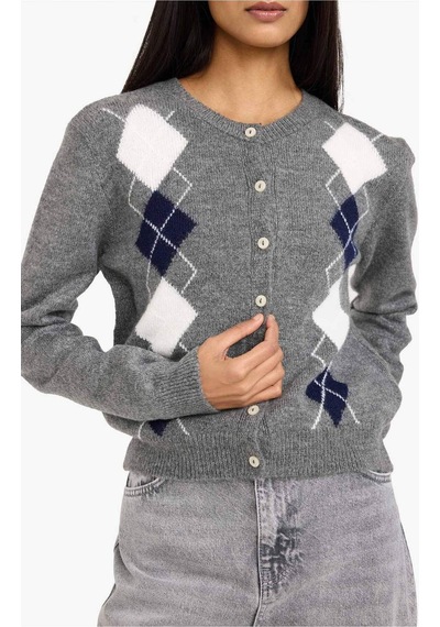 Defacto Regular Fit Bisiklet Yaka Hırka G8026ax26spgr156 Gri-gr156